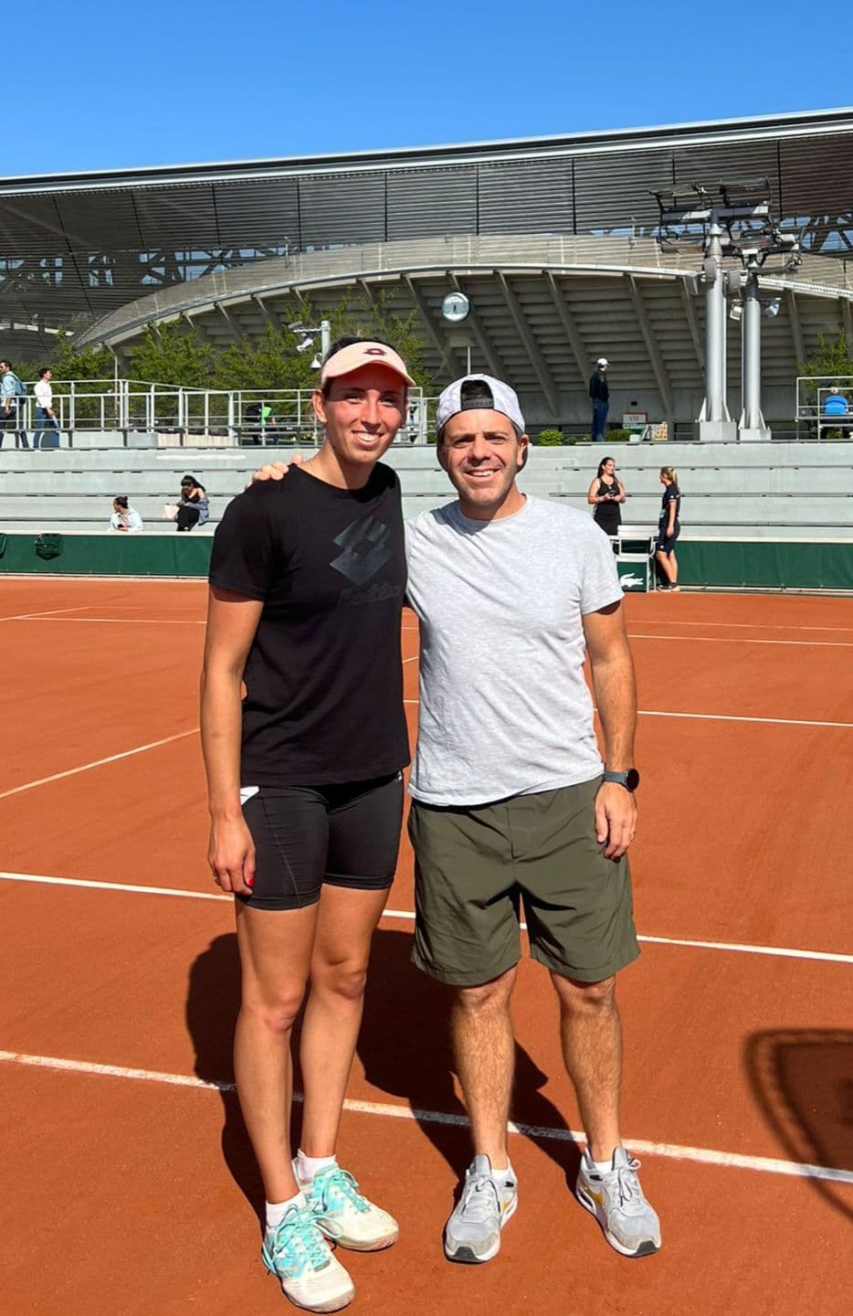 Juan Pablo Pagano with Elise Mertens at Roland Garros